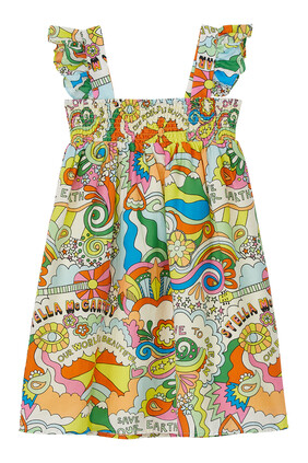 Graphic Print Cotton Dress